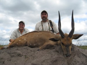 Chobe Bushbuck Marc & Carl with a Chobe Bushbuck.