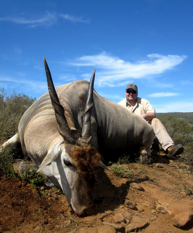 Where better to start than with one of our old timers, Chad Badger. Chad teamed up with Professional Hunter, Greg Hayes for a second time and once again produced the goods. One of five Cape Eland hunted on this particular safari, most certainly one of our favourites.