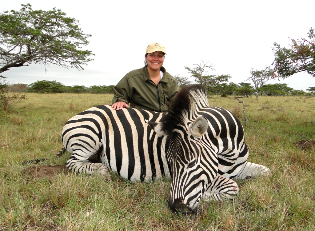 Now Nan Roberg hunted a world class Blue Wildebeest, which we're sure you'll hear of plenty more, but on this occasion we not only liked the Zebra's skin, but the picture made it! Great job Nan!